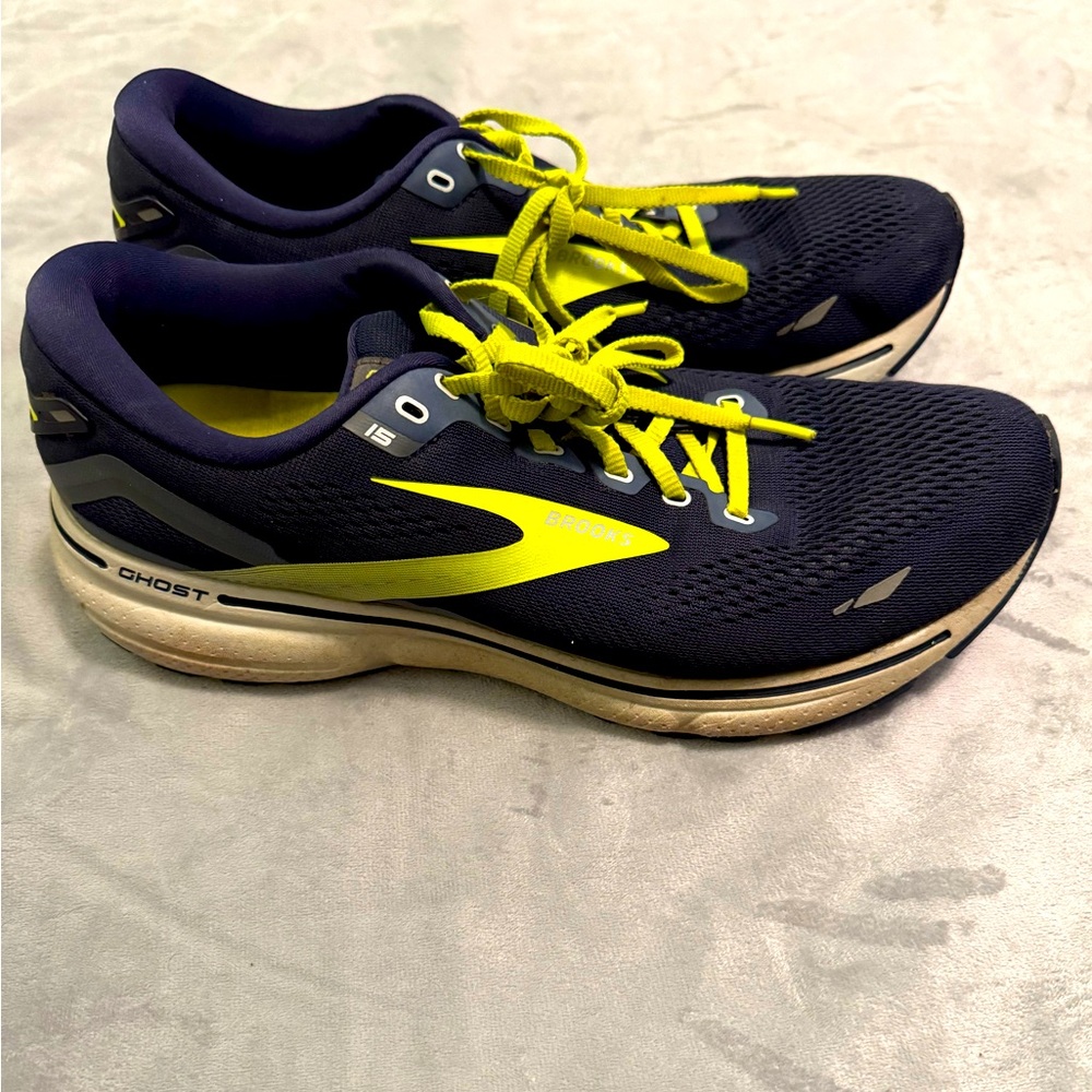 Brooks Ghost 15 Peacoat Nightlife Blue Athletic Running Shoes Mens Size 11 D